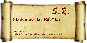 Stefanovits Réka névjegykártya