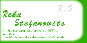 reka stefanovits business card